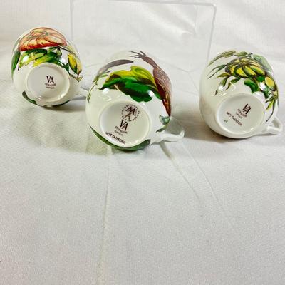 1298 Set of 3 Mottahedeh Chelsea Botanical Cups