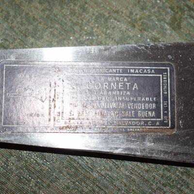 Vintage Machete with tooled leather sheath