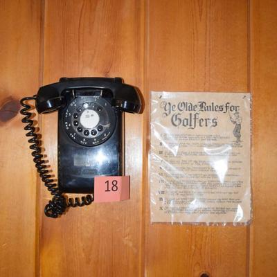 Vintage black wall phone