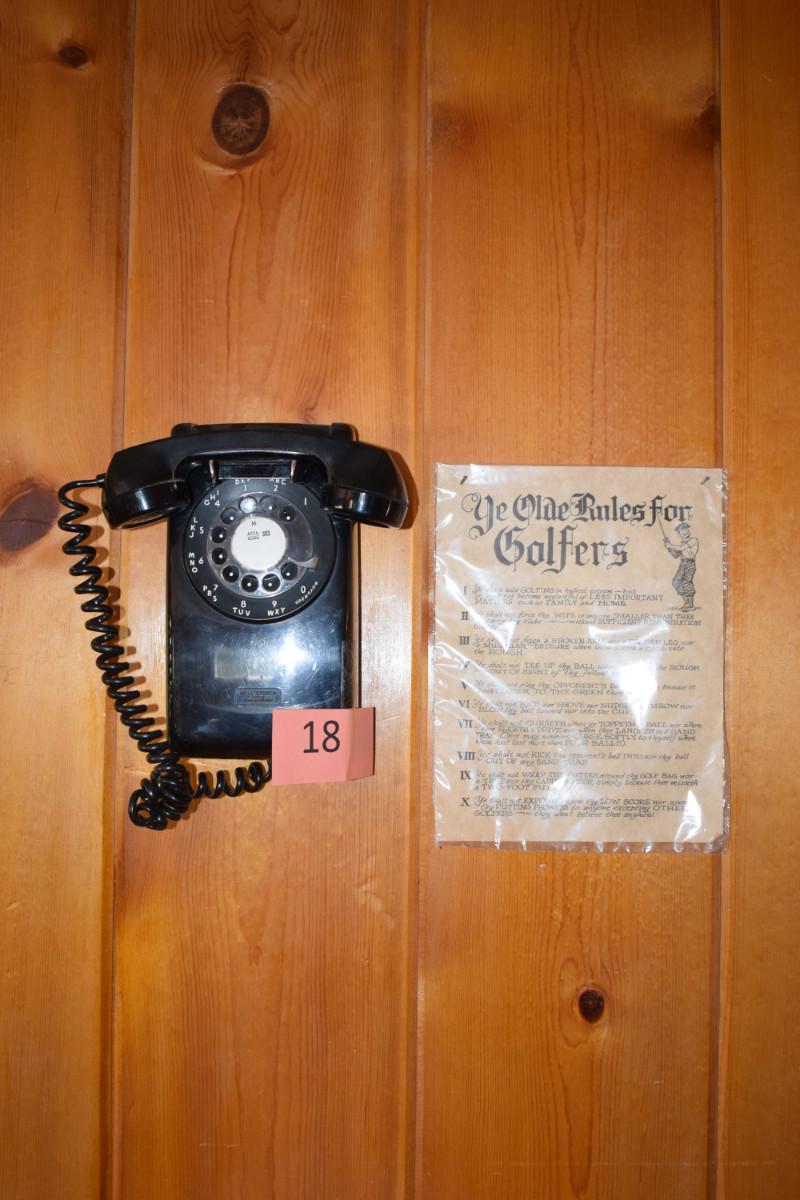 Vintage black wall phone