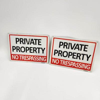 METAL PRIVATE PROPERTY NO TRESPASSING SIGNS