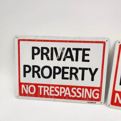 METAL PRIVATE PROPERTY NO TRESPASSING SIGNS