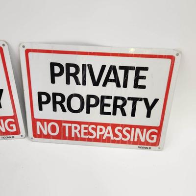 METAL PRIVATE PROPERTY NO TRESPASSING SIGNS
