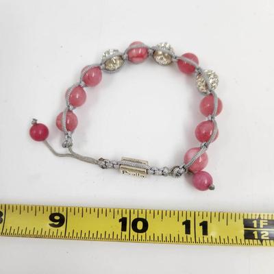BALLA ADJUSTABLE WOVEN PINK & WHITE BRACELET