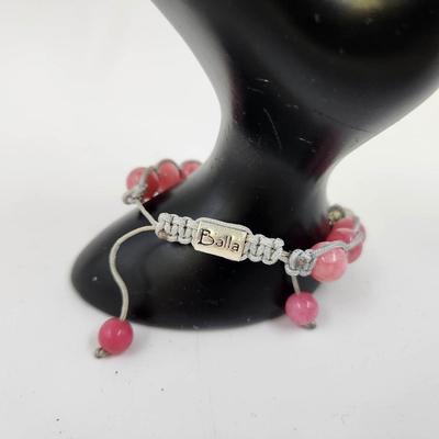 BALLA ADJUSTABLE WOVEN PINK & WHITE BRACELET