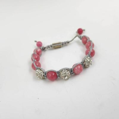 BALLA ADJUSTABLE WOVEN PINK & WHITE BRACELET