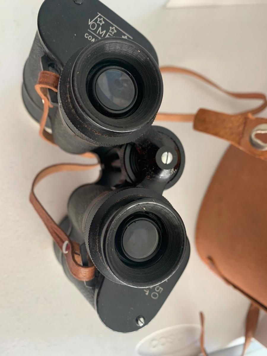 Vintage Omega Binoculars In Leather Case LOT 223