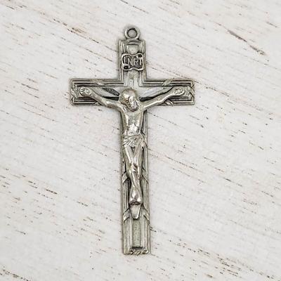 CHAPEL STERLING SON OF MAN ON CROSS PENDANT