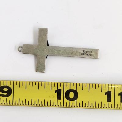 CHAPEL STERLING SON OF MAN ON CROSS PENDANT