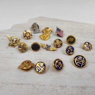 LOT OF GOLD TONED & GOLD PLATED PINS BUNDLE