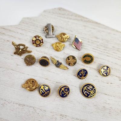 LOT OF GOLD TONED & GOLD PLATED PINS BUNDLE