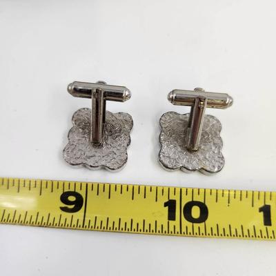 VINTAGE SILVERTONED MENS CUFF LINKS