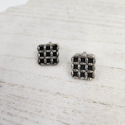 VINTAGE SILVERTONED MENS CUFF LINKS