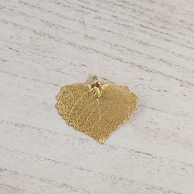 GOLD PLATED DIPPED REAL LEAF PENDANT