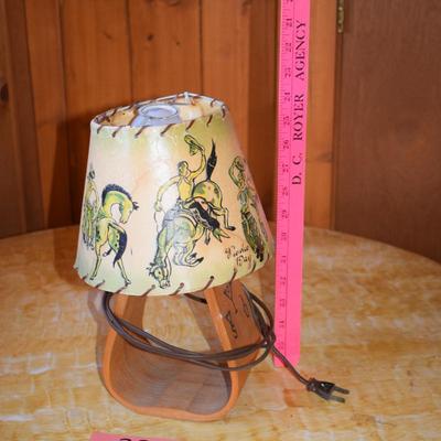 Vintage Western Stirrup lamp with shade.