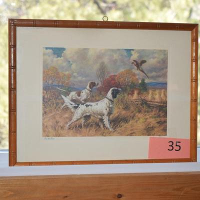 Vintage Hunting scene with Pointers