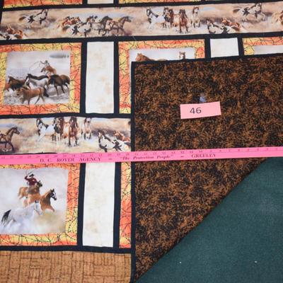 Horse riding Cowboys Quilt Throw