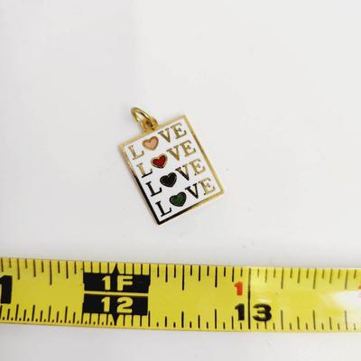 RAINBOW LOVE GOLD TONED CHARM/ PENDANT