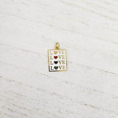 RAINBOW LOVE GOLD TONED CHARM/ PENDANT