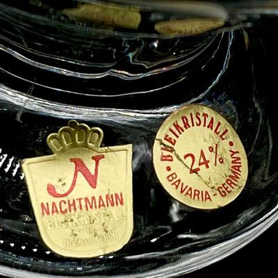 NACHTMANN ~ Set of Three (3) Etched Rose Lead Crystal