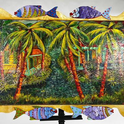 1299 Original Oil on Plywood â€œBonefish Bayouâ€ 2004 by Dan Sawyer