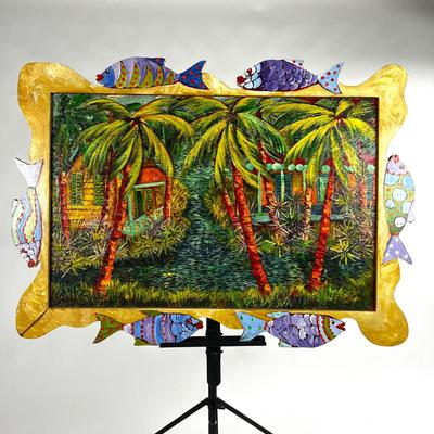 1299 Original Oil on Plywood â€œBonefish Bayouâ€ 2004 by Dan Sawyer
