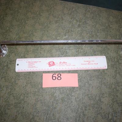 Antique towel rack & metal ruler