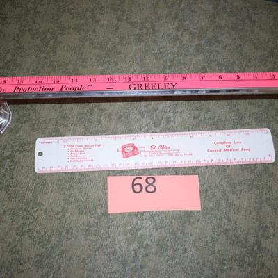 Antique towel rack & metal ruler