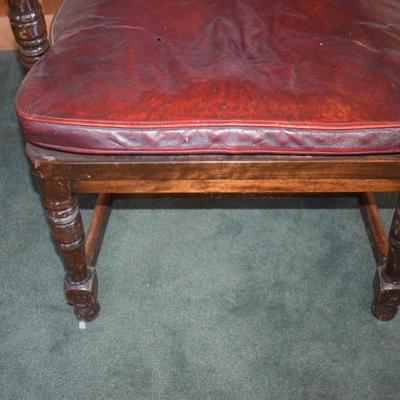 Red leather arm chair
