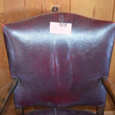 Red leather arm chair