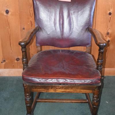 Red leather arm chair