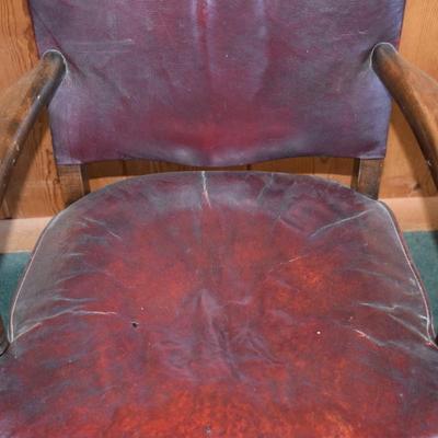 Red leather arm chair