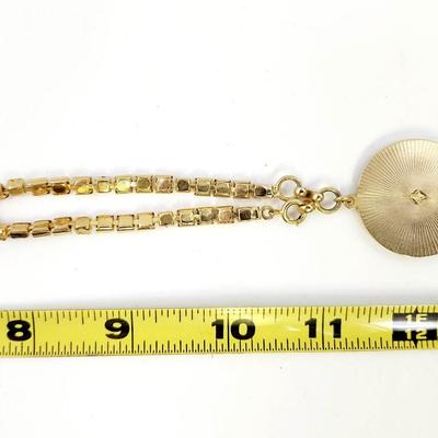 VINTAGE SUNBURST W/ RHINESTONE GOLD TONED BRACELET