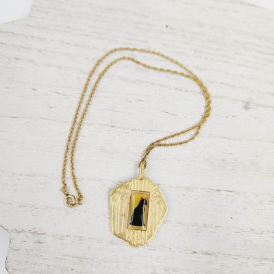 EGYPTIAN GOLD TONED CAT NECKLACE