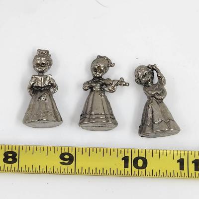 TRIO OF PEWTER GIRLS COLLECTIBLES