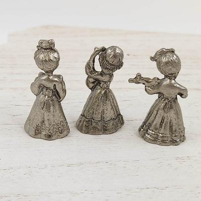 TRIO OF PEWTER GIRLS COLLECTIBLES