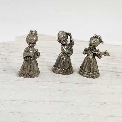 TRIO OF PEWTER GIRLS COLLECTIBLES