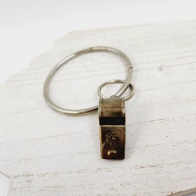 VINTAGE METAL WHISTLE & KEY RING