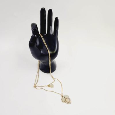 LIZ CLAIBORNE GOLDTONED MOONSTONE NECKLACE