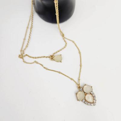 LIZ CLAIBORNE GOLDTONED MOONSTONE NECKLACE