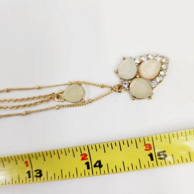LIZ CLAIBORNE GOLDTONED MOONSTONE NECKLACE
