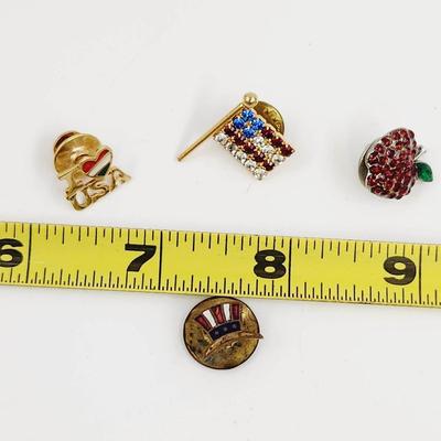 AMERICA TONED PINS & ANTIQUE CUFF LINK BUNDLE