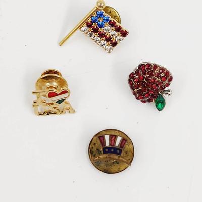 AMERICA TONED PINS & ANTIQUE CUFF LINK BUNDLE