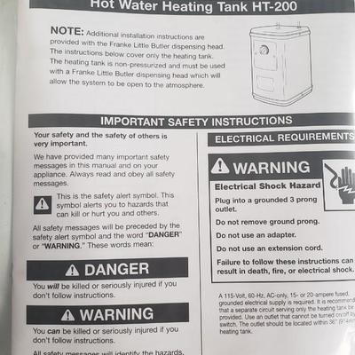 Franke Little Butler NIB Instant Hot Water system HT-200