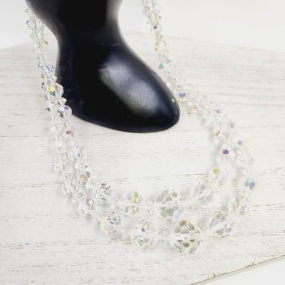 VINTAGE BEAUTIFUL AURORA BOREALIS 2 STRAND NECKLACE