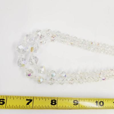 VINTAGE BEAUTIFUL AURORA BOREALIS 2 STRAND NECKLACE