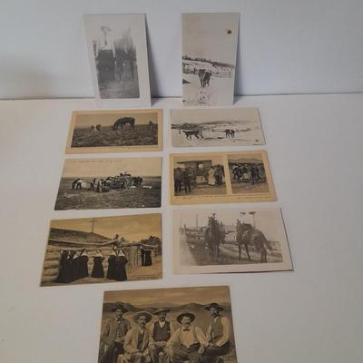 Antique Black & White Western post cards Cowboys, Montana, Nunn's and more