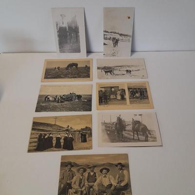 Antique Black & White Western post cards Cowboys, Montana, Nunn's and more