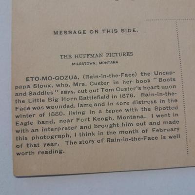 Antique black & White post cards of Native American Chiefs, Bison, and more Huffman