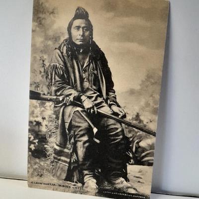 Antique black & White post cards of Native American Chiefs, Bison, and more Huffman